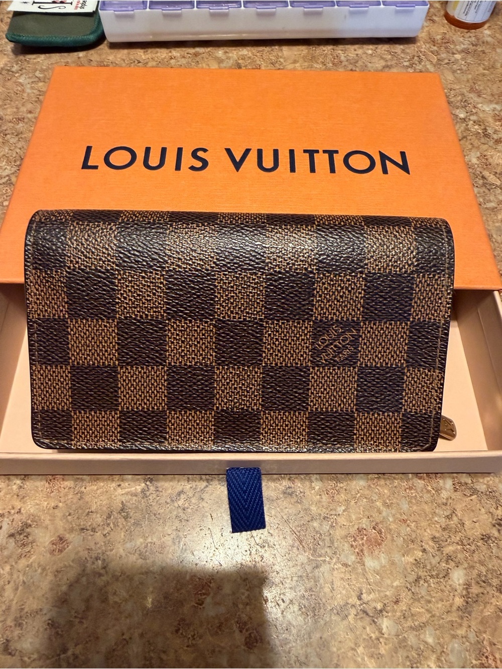 Louis Vuitton Brown Damier Ebene Check Wallet